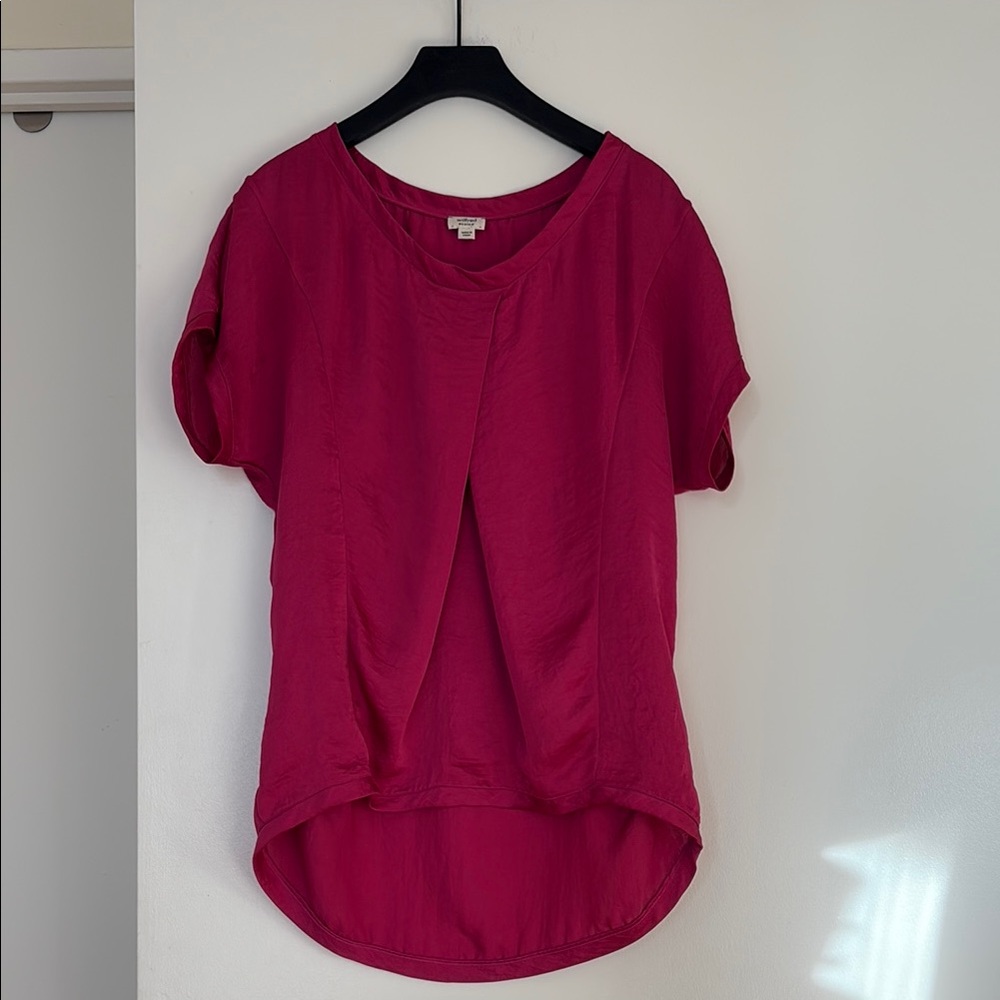 Wilfred Pink Asymmetrical Cuffed Sleeve Blouse